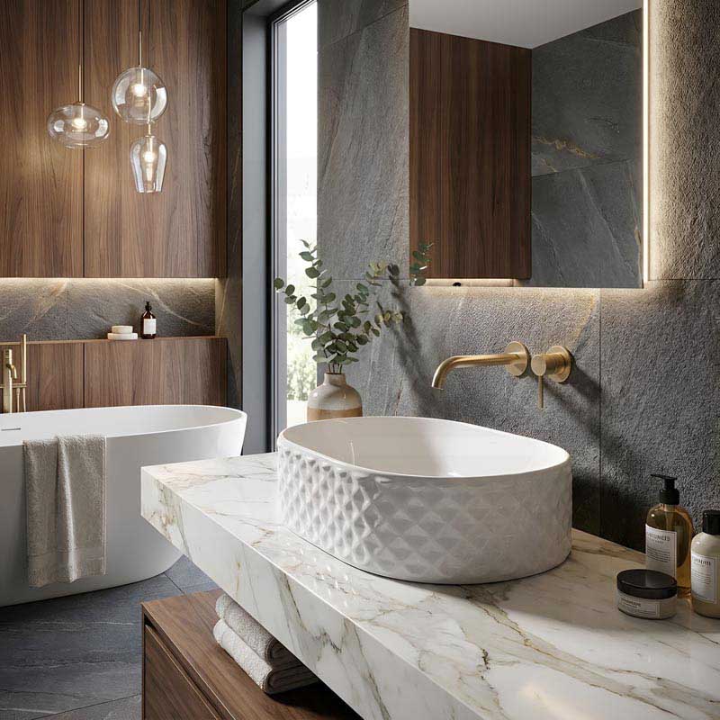 Oval Above Counter Basin Ceramic 450x330x130mm - Various Colour