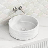 420x420x160mm Round Gloss White Above Counter Ceramic Basin