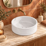 Infinity Round Ceramic Above Counter Basin No Overflow 420x420x160mm - Variant Colour