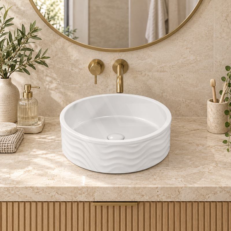 Infinity Round Ceramic Above Counter Basin No Overflow 420x420x160mm - Variant Colour