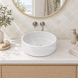 Infinity Round Ceramic Above Counter Basin No Overflow 420x420x160mm - Variant Colour