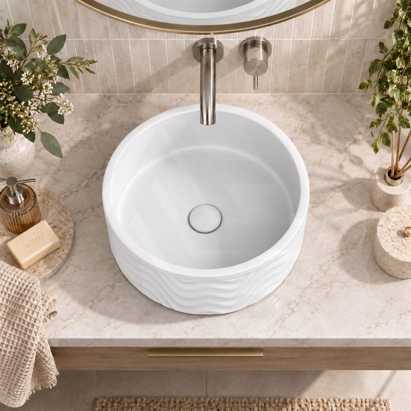 Infinity Round Ceramic Above Counter Basin No Overflow 420x420x160mm - Variant Colour