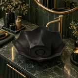 Flower Shape Above Counter Basin Ceramic 410x410x120mm - In Various Colour
