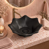 Flower Shape Above Counter Basin Ceramic 410x410x120mm - In Various Colour