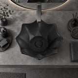Flower Shape Above Counter Basin Ceramic 410x410x120mm - In Various Colour