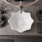 Flower Shape Above Counter Basin Ceramic 410x410x120mm - In Various Colour