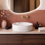 Round Ceramic Above Counter Basin 410x410x130mm - 4 Colours