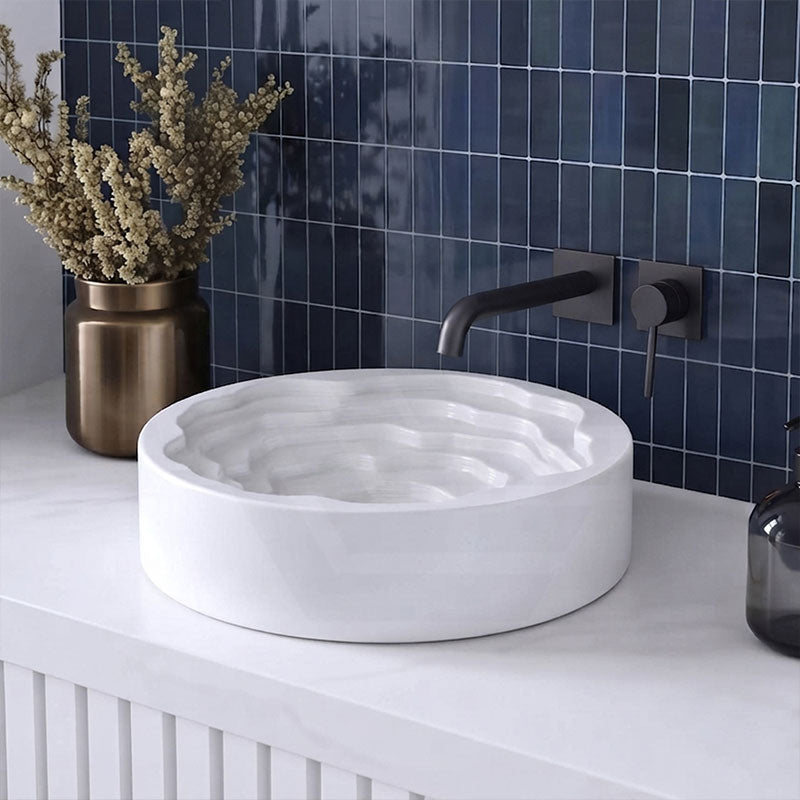 Round Ceramic Above Counter Basin 410x410x130mm - 4 Colours