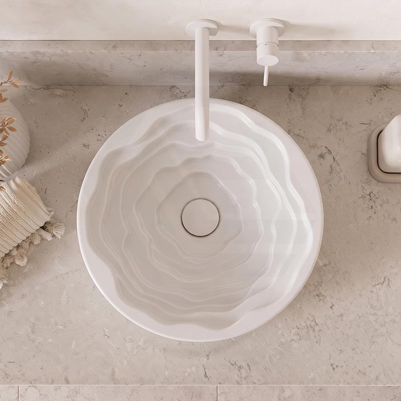 Round Ceramic Above Counter Basin 410x410x130mm - 4 Colours
