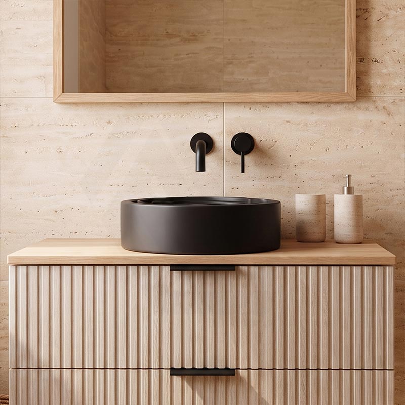 Round Ceramic Above Counter Basin 410x410x130mm - 4 Colours