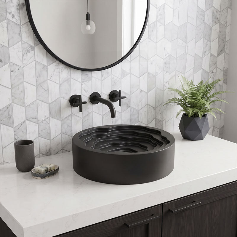 Round Ceramic Above Counter Basin 410x410x130mm - 4 Colours