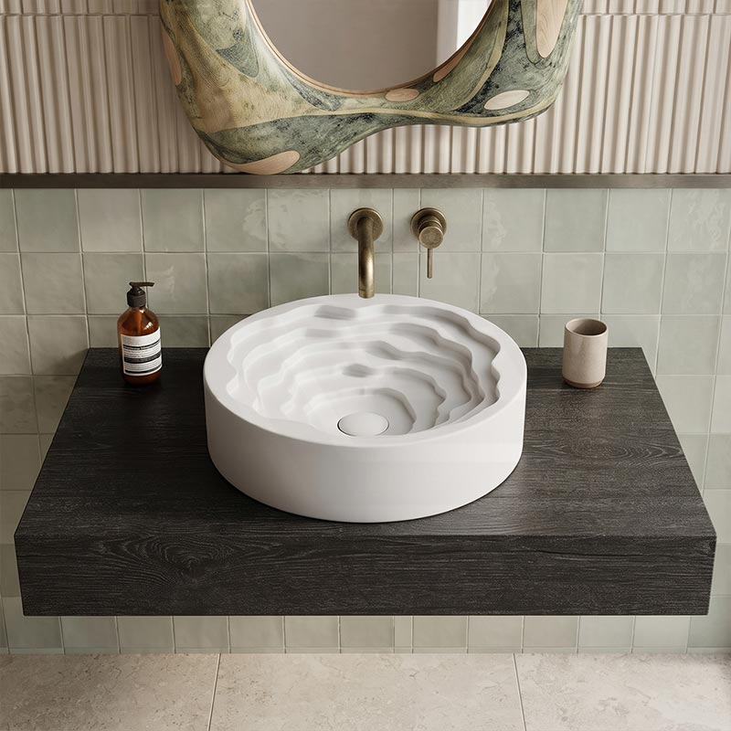 Round Ceramic Above Counter Basin 410x410x130mm - 4 Colours