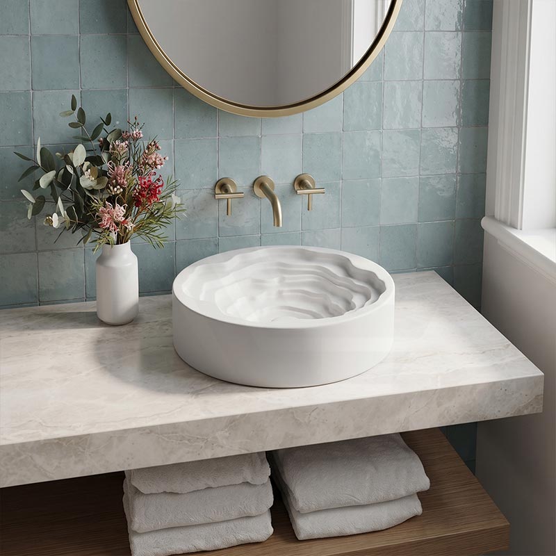 Round Ceramic Above Counter Basin 410x410x130mm - 4 Colours