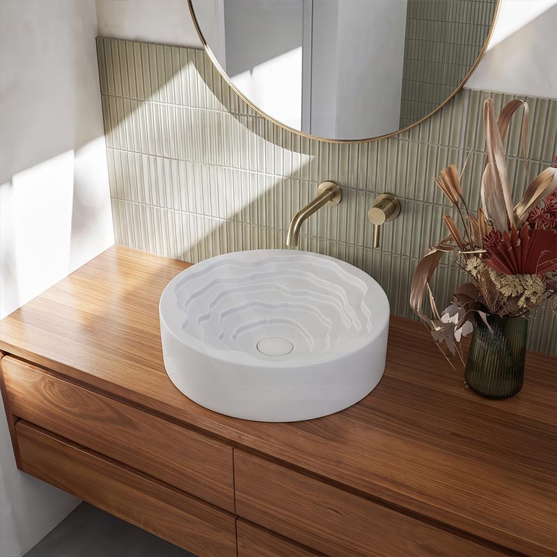 Round Ceramic Above Counter Basin 410x410x130mm - 4 Colours
