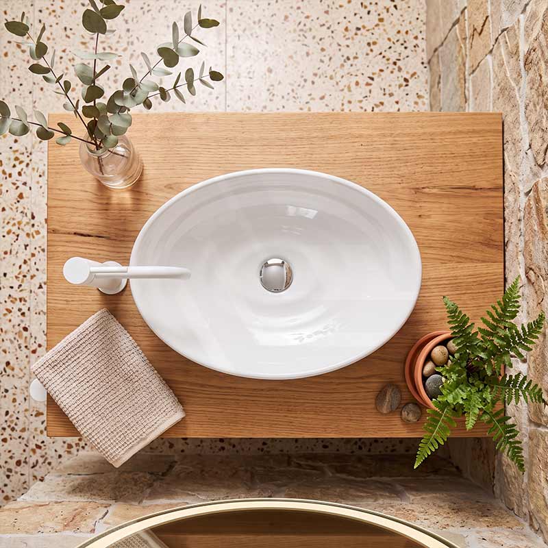 600x380x130mm Oval Ceramic Above Counter Basin Variant Colour Available