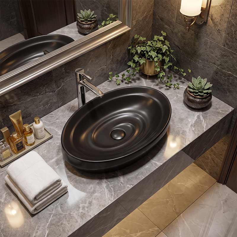 600x380x130mm Oval Ceramic Above Counter Basin Variant Colour Available