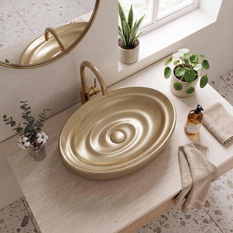 600x380x130mm Oval Ceramic Above Counter Basin Variant Colour Available