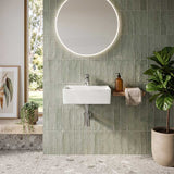 Infinity Rectangle Ceramic Above Counter/Wall Hung Basin with Tap Hole 335x290x120mm - Gloss White