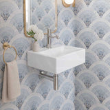 Rectangle Ceramic Above Counter/Wall Hung Basin with Tap Hole 335x290x120mm - Matt White / Black