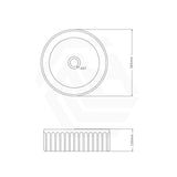 385x385x150mm Infinity Round Fluted Ceramic Above Counter Basin In Various Colour
