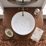 Infinity Round Fluted Ceramic Above Counter Basin 385x385x150mm - 3 Colours
