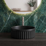 Infinity Round Fluted Ceramic Above Counter Basin 385x385x150mm - 3 Colours