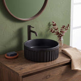 Infinity Round Fluted Ceramic Above Counter Basin 385x385x150mm - 3 Colours