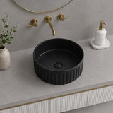 Infinity Round Fluted Ceramic Above Counter Basin 385x385x150mm - 3 Colours