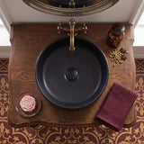 Infinity Round Fluted Ceramic Above Counter Basin 385x385x150mm - 3 Colours