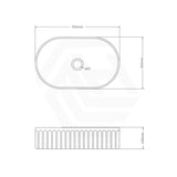555x355x150mm Infinity Oval Fluted Ceramic Above Counter Basin In Various Colour
