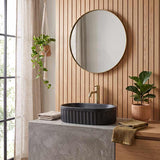 Infinity Oval Fluted Ceramic Above Counter Basin 555x355x150mm - Variant Colour