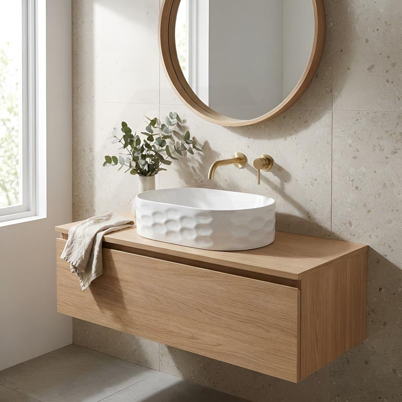 Infinity Oval Ceramic Above Counter Basin 550x360x140mm - Gloss White