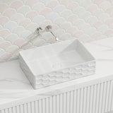 550x360x140mm Infinity Rectangle Ceramic Above Counter Basin Gloss White