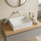 Infinity Rectangle Ceramic Above Counter Basin Non Overflow 550x360x140mm - Gloss White
