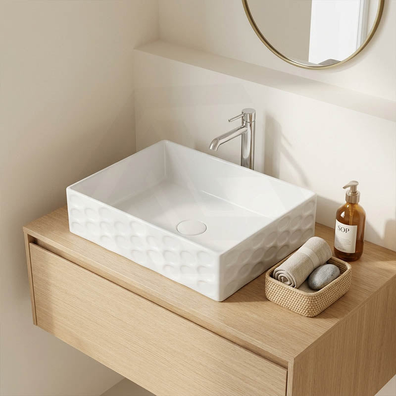 Infinity Rectangle Ceramic Above Counter Basin Non Overflow 550x360x140mm - Gloss White