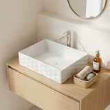 Infinity Rectangle Ceramic Above Counter Basin Non Overflow 550x360x140mm - Gloss White