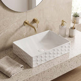 Infinity Rectangle Ceramic Above Counter Basin Non Overflow 550x360x140mm - Gloss White