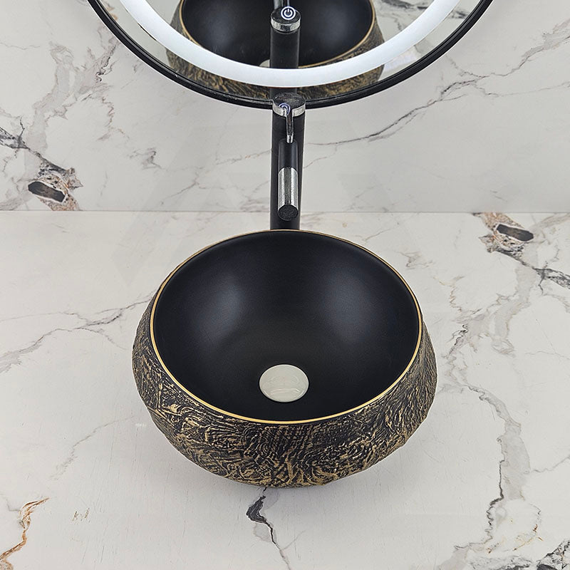 Infinity Internal Infinity Basin Internal Matt Black and External Gold - MyHomeware