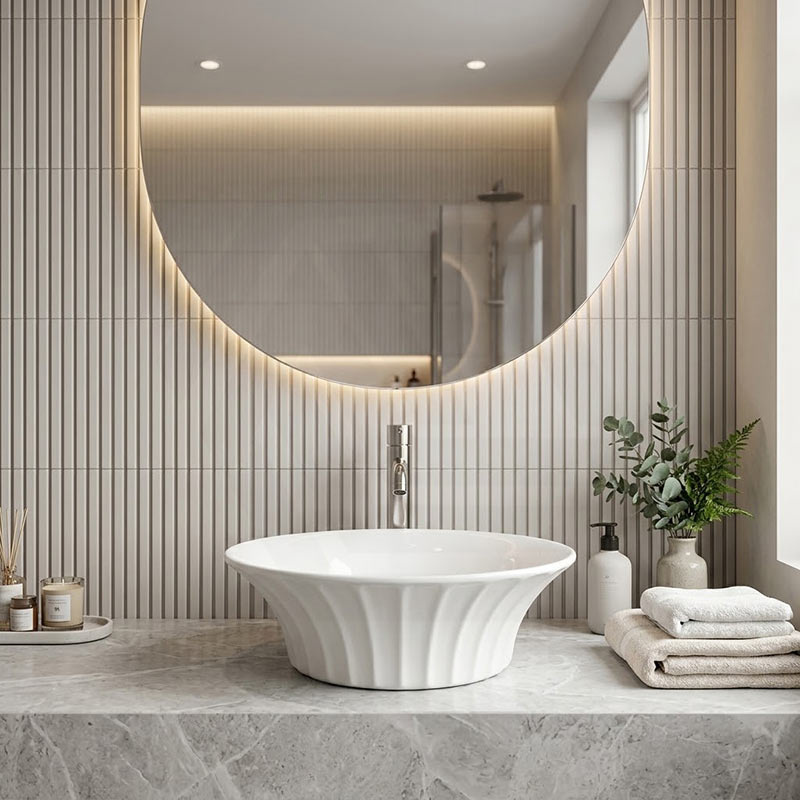 Infinity Ceramic Above Counter Art Basin 395x395x130mm - In Various Colour