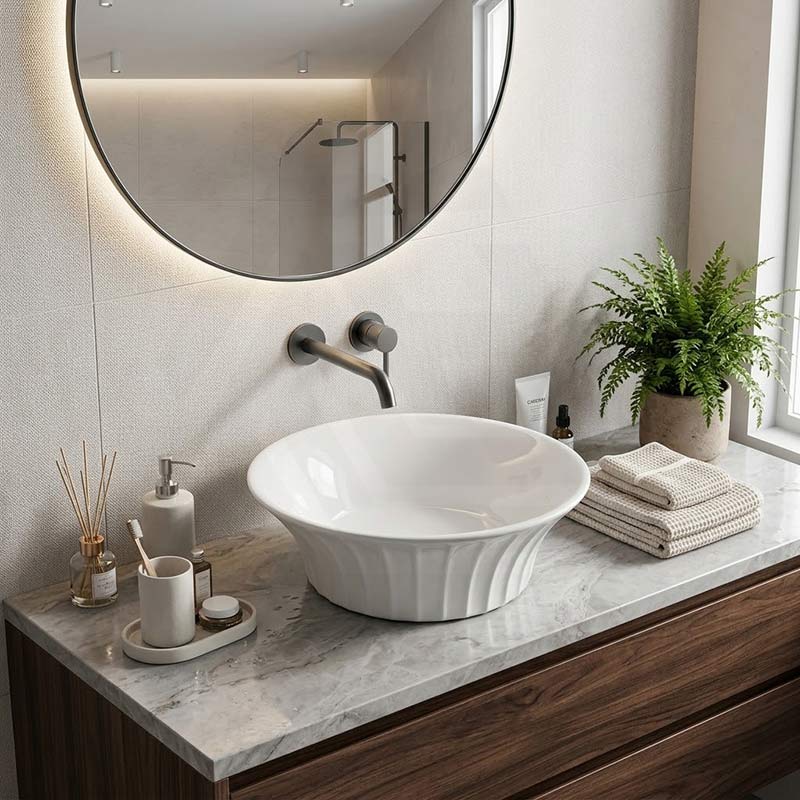 Infinity Ceramic Above Counter Art Basin 395x395x130mm - In Various Colour