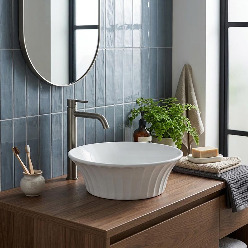Infinity Ceramic Above Counter Art Basin 395x395x130mm - In Various Colour