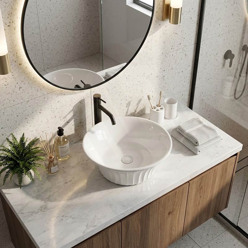Infinity Ceramic Above Counter Art Basin 395x395x130mm - In Various Colour