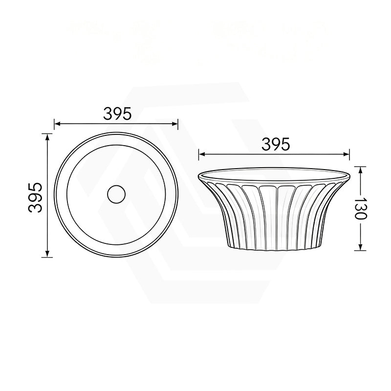 Infinity Ceramic Above Counter Art Basin 395x395x130mm - In Various Colour