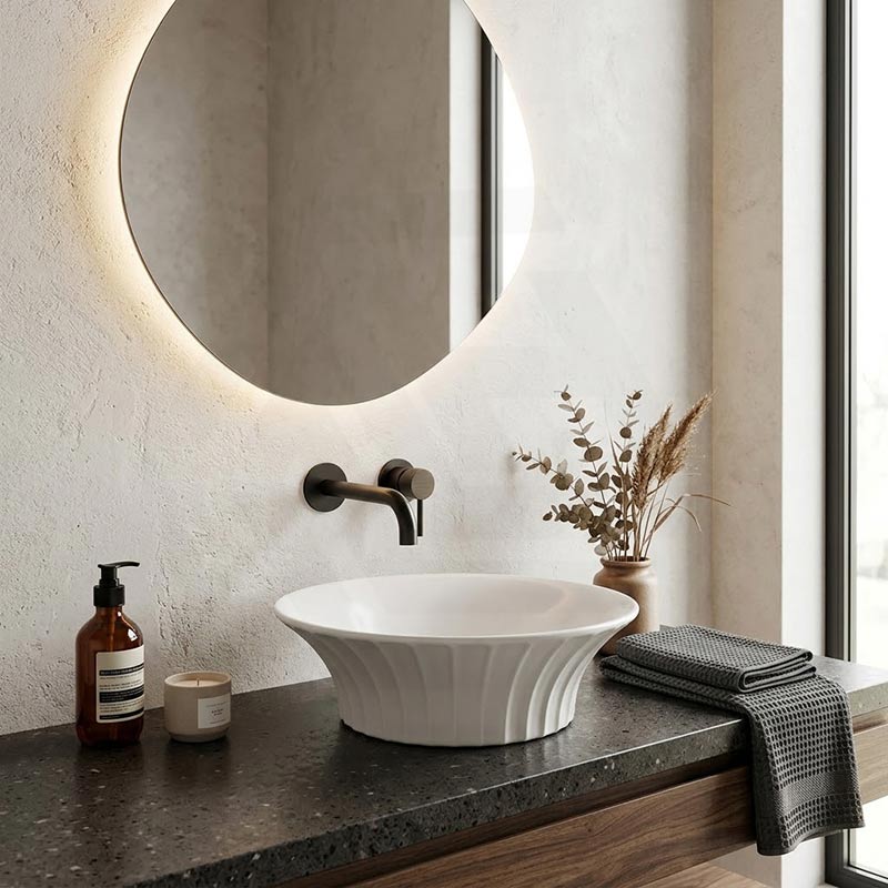 Infinity Ceramic Above Counter Art Basin 395x395x130mm - In Various Colour