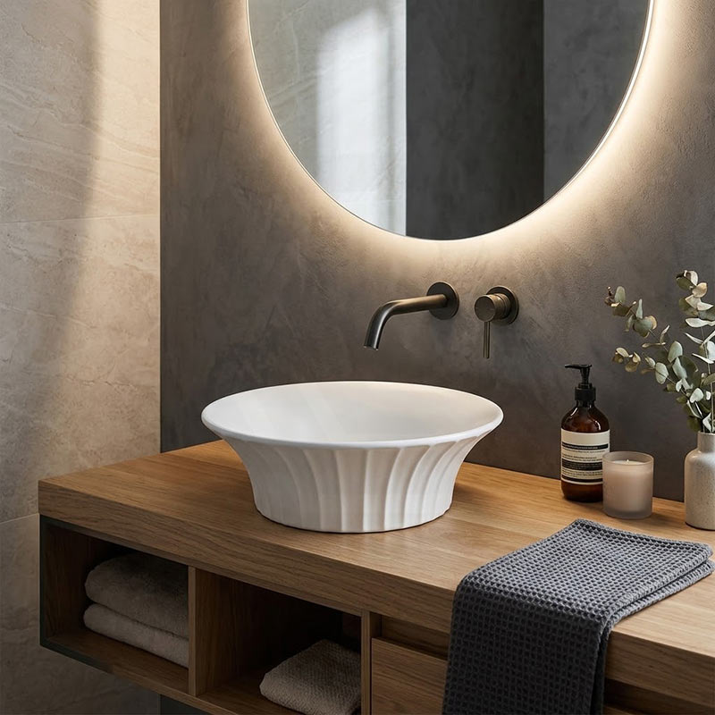 Infinity Ceramic Above Counter Art Basin 395x395x130mm - In Various Colour
