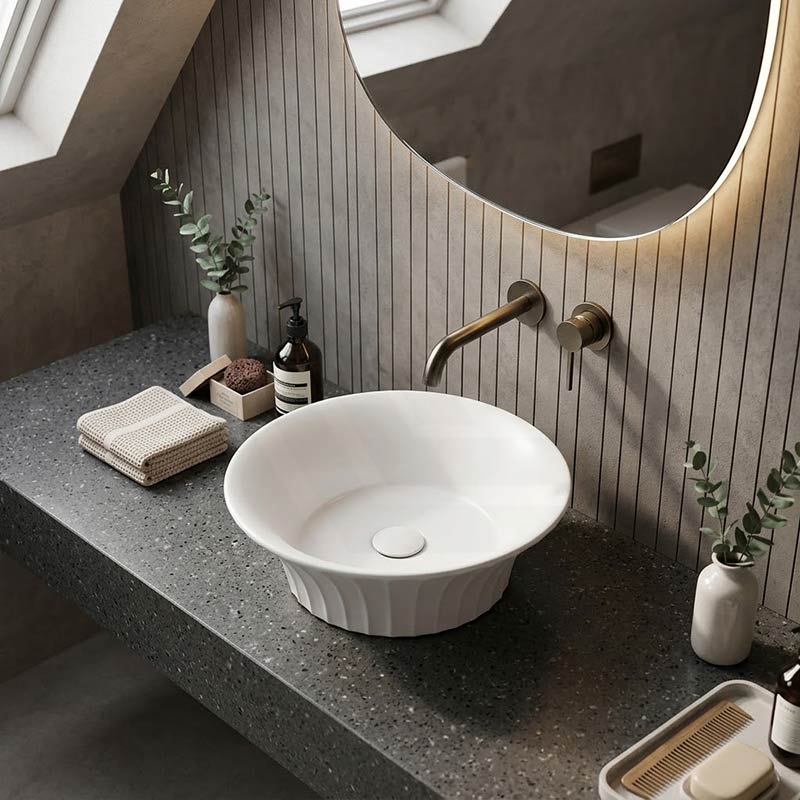 Infinity Ceramic Above Counter Art Basin 395x395x130mm - In Various Colour