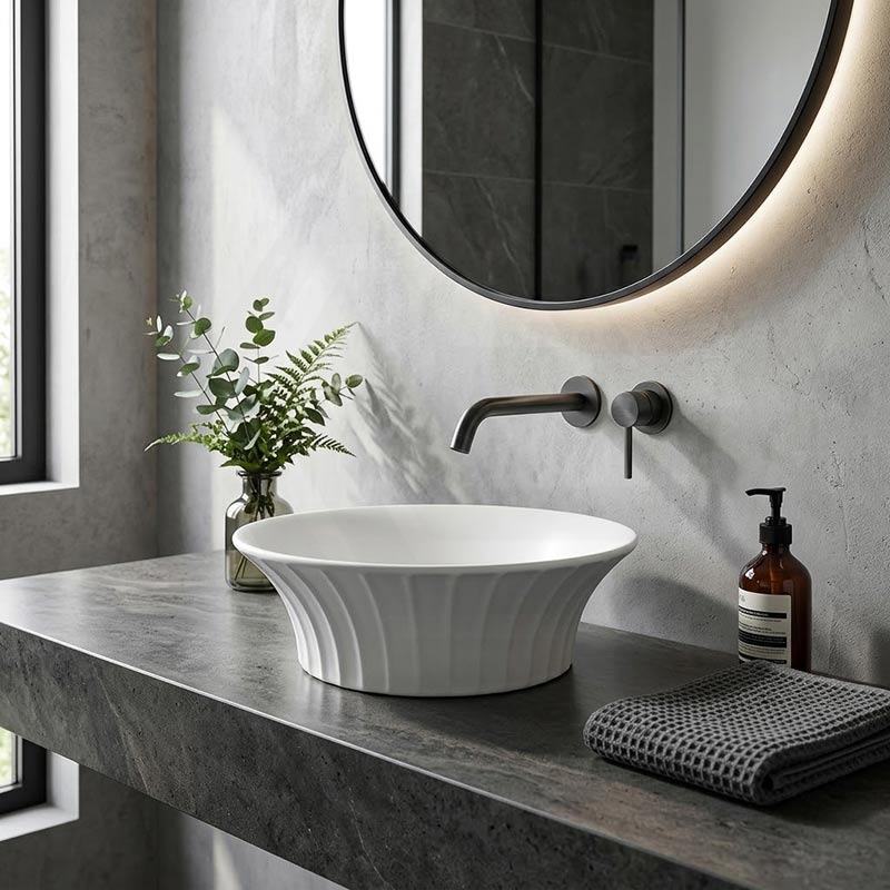 Infinity Ceramic Above Counter Art Basin 395x395x130mm - In Various Colour