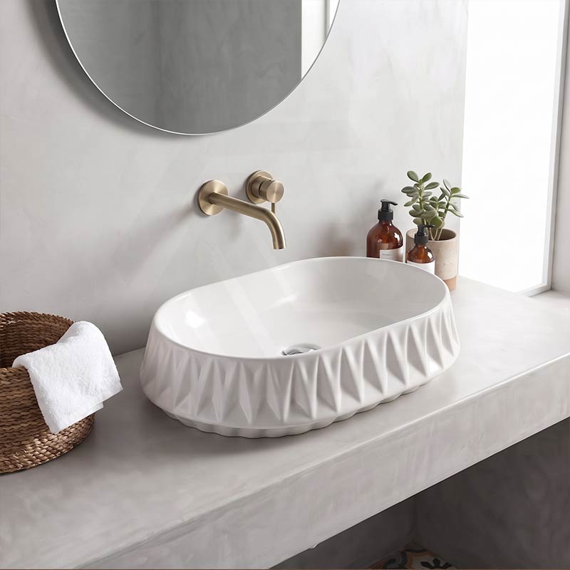 Infinity Oval Above Counter Ceramic Basin 530x370x135mm - In Various Colour