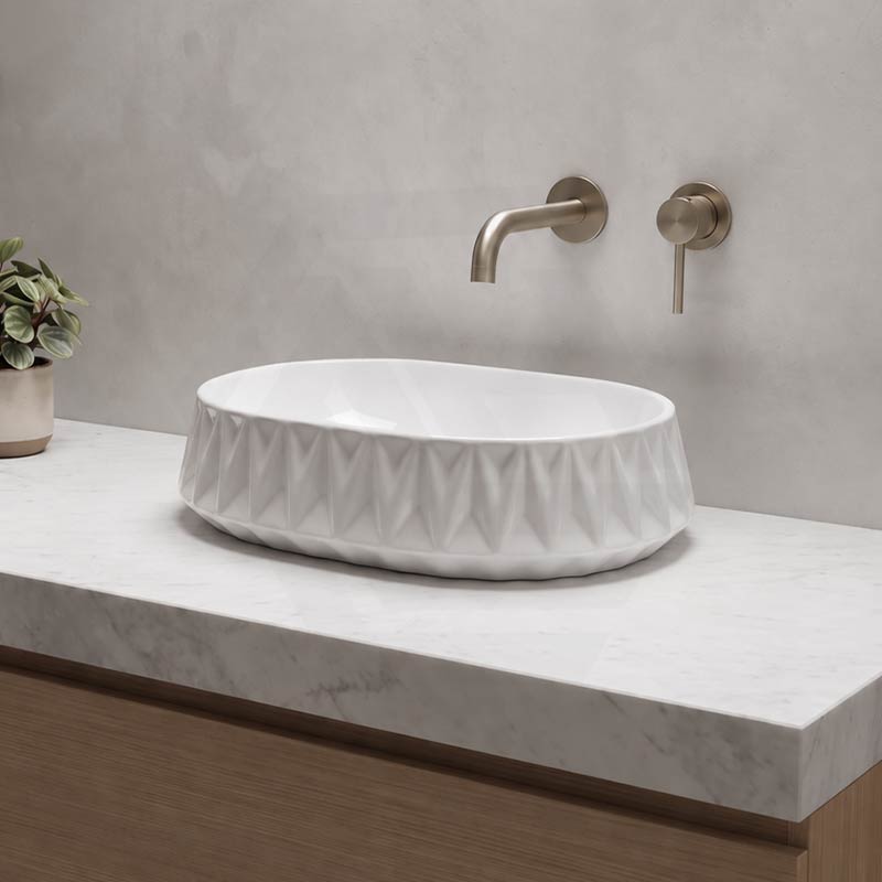 Infinity Oval Above Counter Ceramic Basin 530x370x135mm - In Various Colour