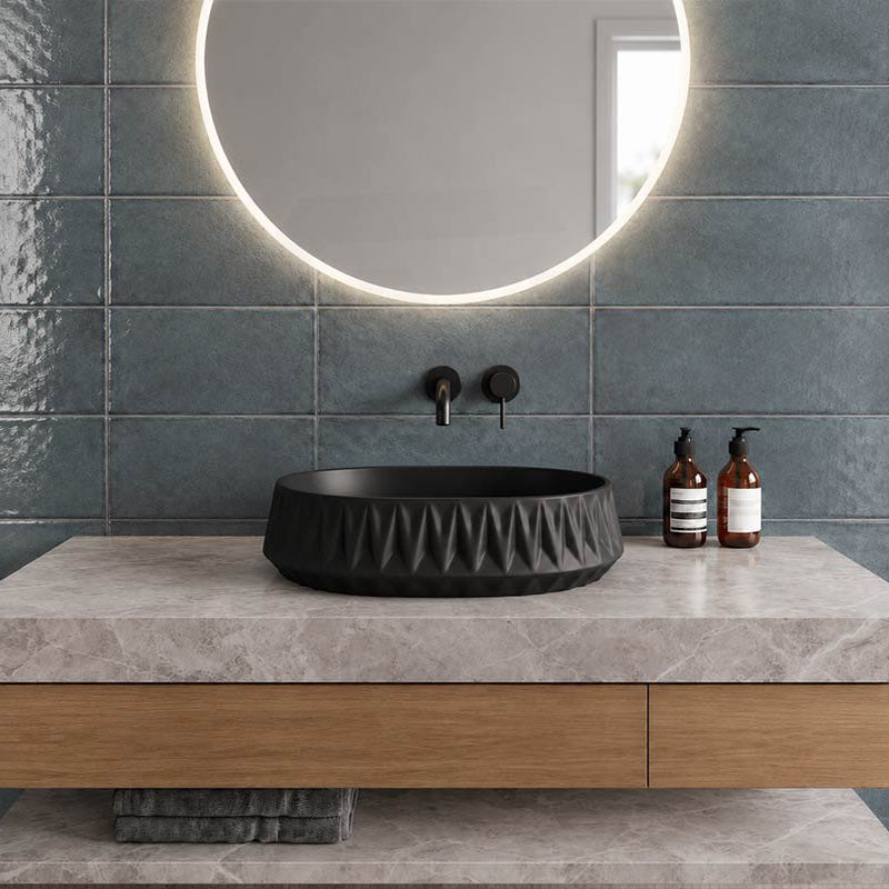 Infinity Oval Above Counter Ceramic Basin 530x370x135mm - In Various Colour